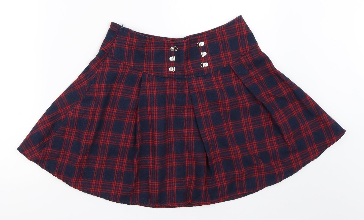 SheIn Womens Blue Check  Skater Skirt Size S