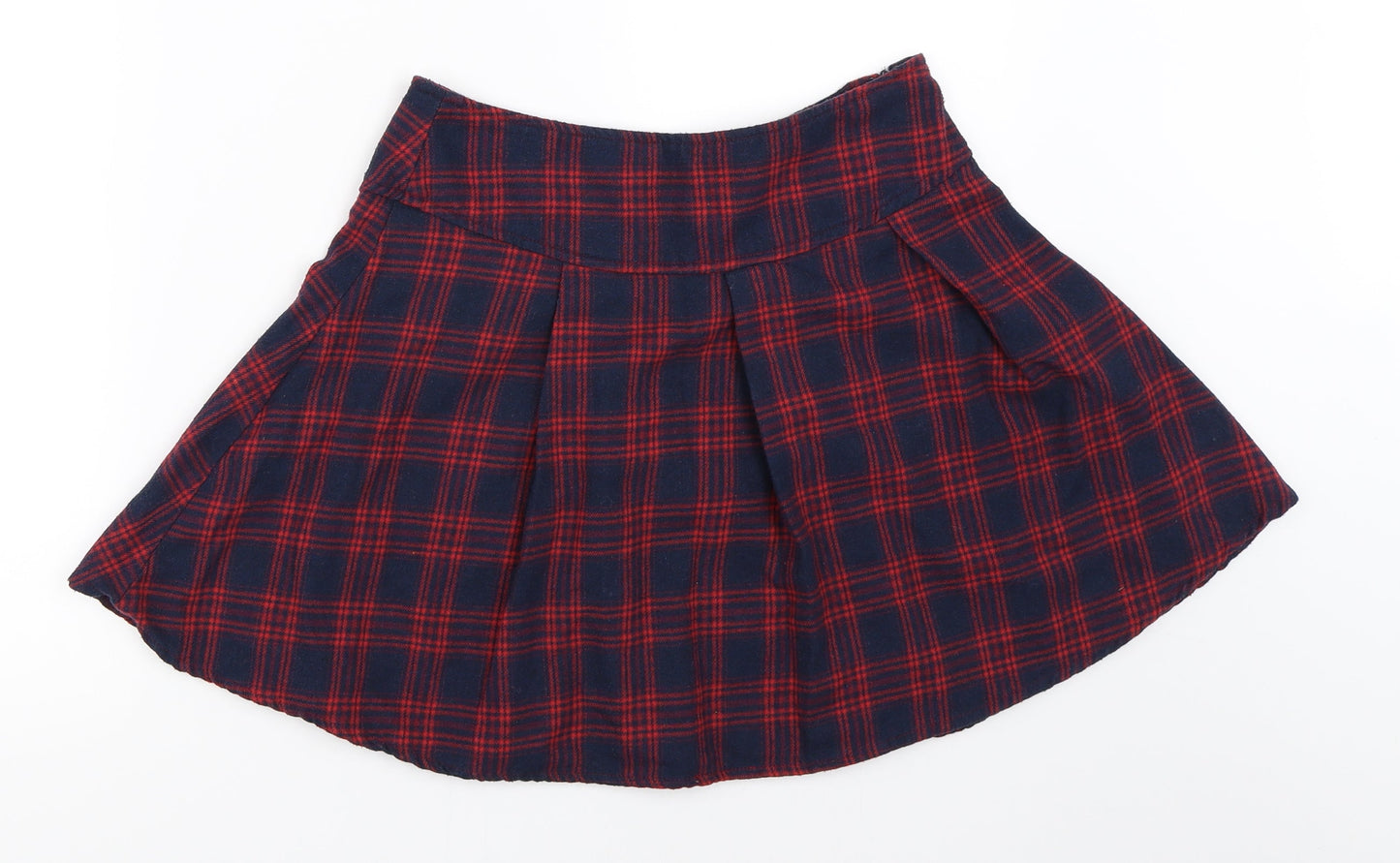 SheIn Womens Blue Check  Skater Skirt Size S