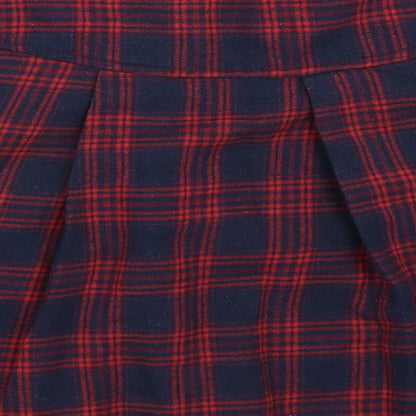 SheIn Womens Blue Check  Skater Skirt Size S