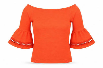 Womens UK Size 6 Miss Selfridge Orange Basic Blouse