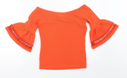Miss Selfridge Womens Orange   Basic Blouse Size 6
