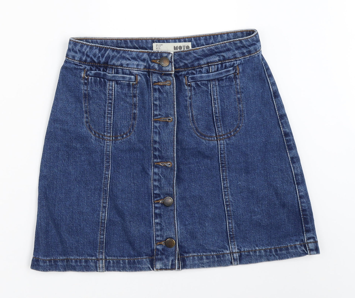 Womens UK Size 26 in Topshop Mini Denim Skirt