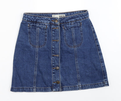 Womens UK Size 26 in Topshop Mini Denim Skirt