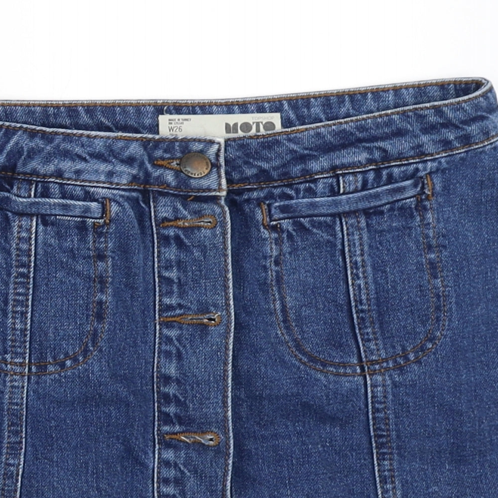Womens UK Size 26 in Topshop Mini Denim Skirt