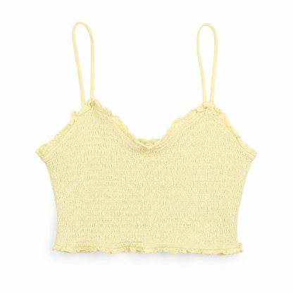 Womens UK Size S Primark Yellow Cropped Blouse