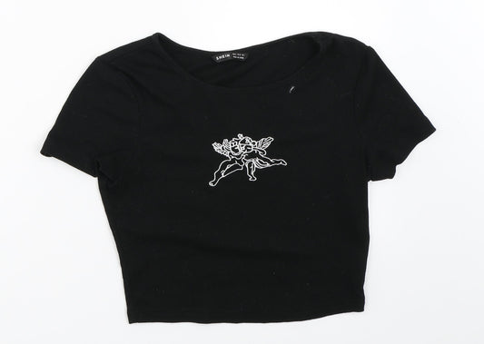 SheIn Womens Black   Basic T-Shirt Size S