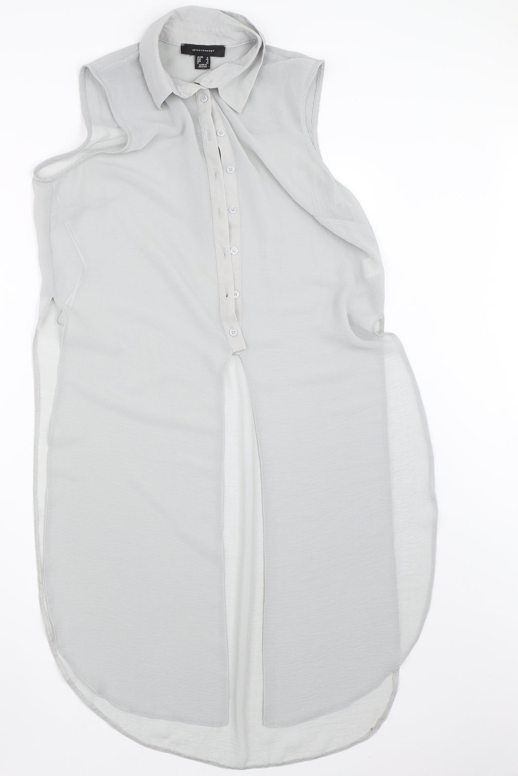 Womens UK Size 12 Atmosphere Grey Basic Button-Up