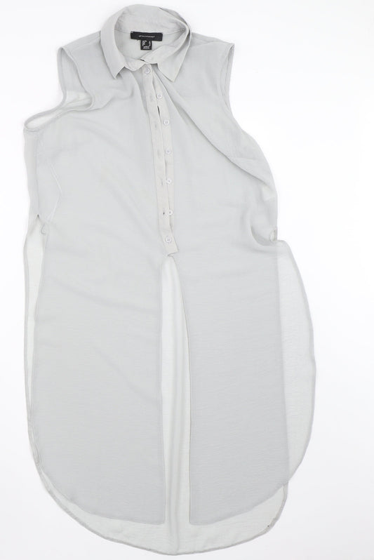 Womens UK Size 12 Atmosphere Grey Basic Button-Up
