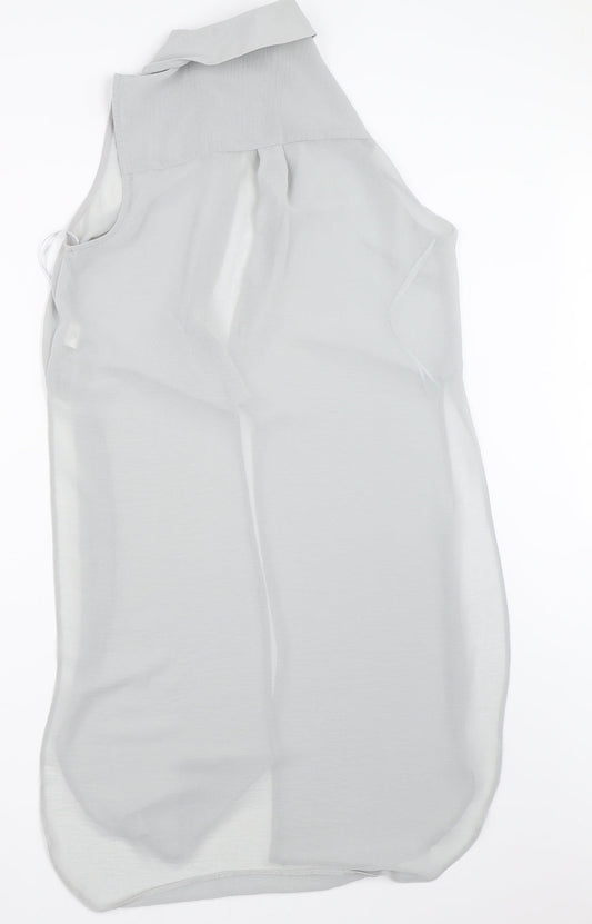Womens UK Size 12 Atmosphere Grey Basic Button-Up
