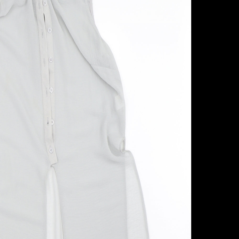 Womens UK Size 12 Atmosphere Grey Basic Button-Up