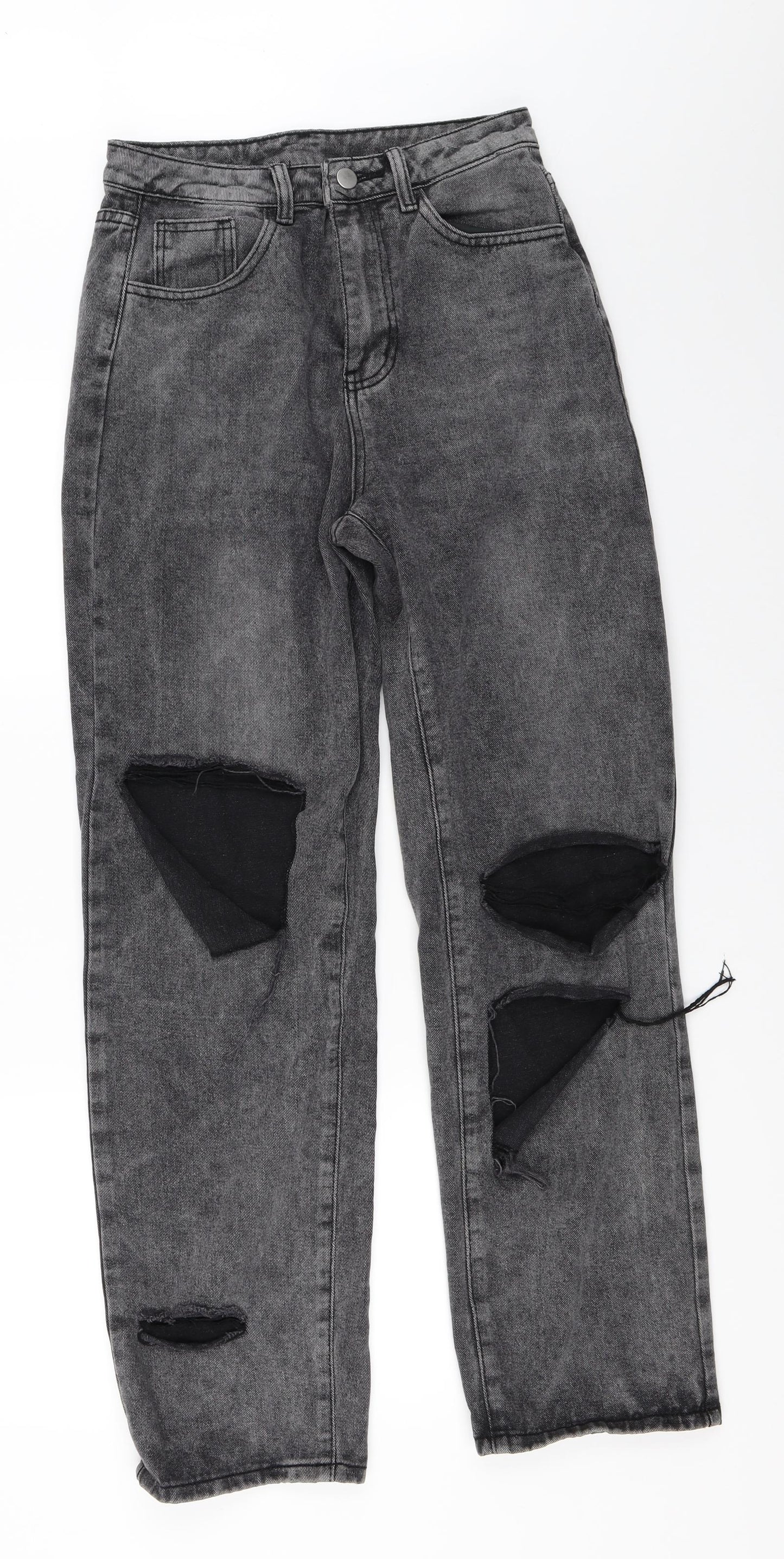 SheIn Womens Grey  Denim Straight Jeans Size S L30 in