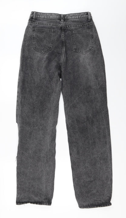 SheIn Womens Grey  Denim Straight Jeans Size S L30 in