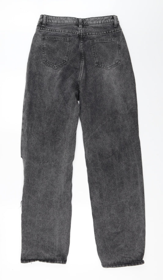 SheIn Womens Grey  Denim Straight Jeans Size S L30 in