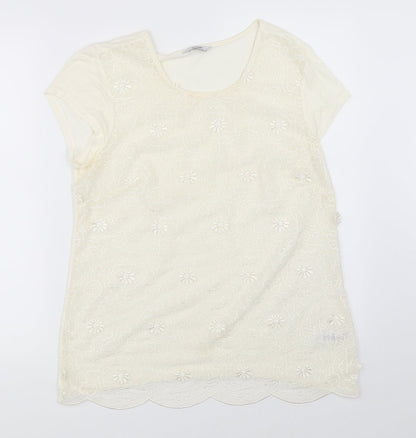 George Womens Ivory   Basic Blouse Size 14