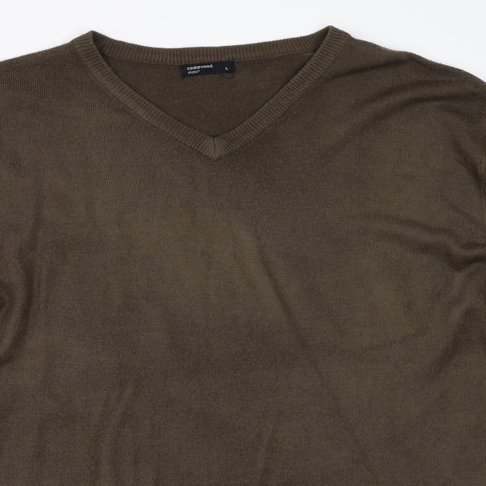 Cedar Wood State Mens Brown   Pullover Jumper Size L