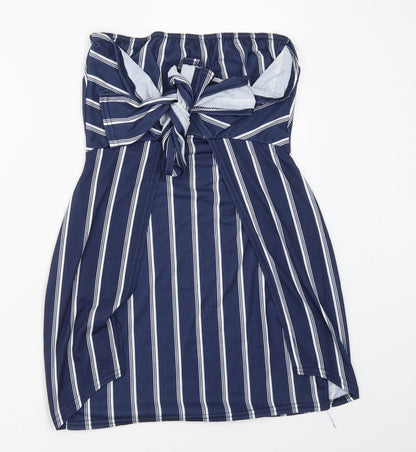 Womens UK Size 10 PRETTYLITTLETHING Blue Basic Blouse