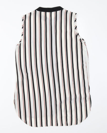 Atmosphere Womens White Striped  Basic Button-Up Size 6