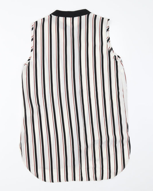 Atmosphere Womens White Striped  Basic Button-Up Size 6