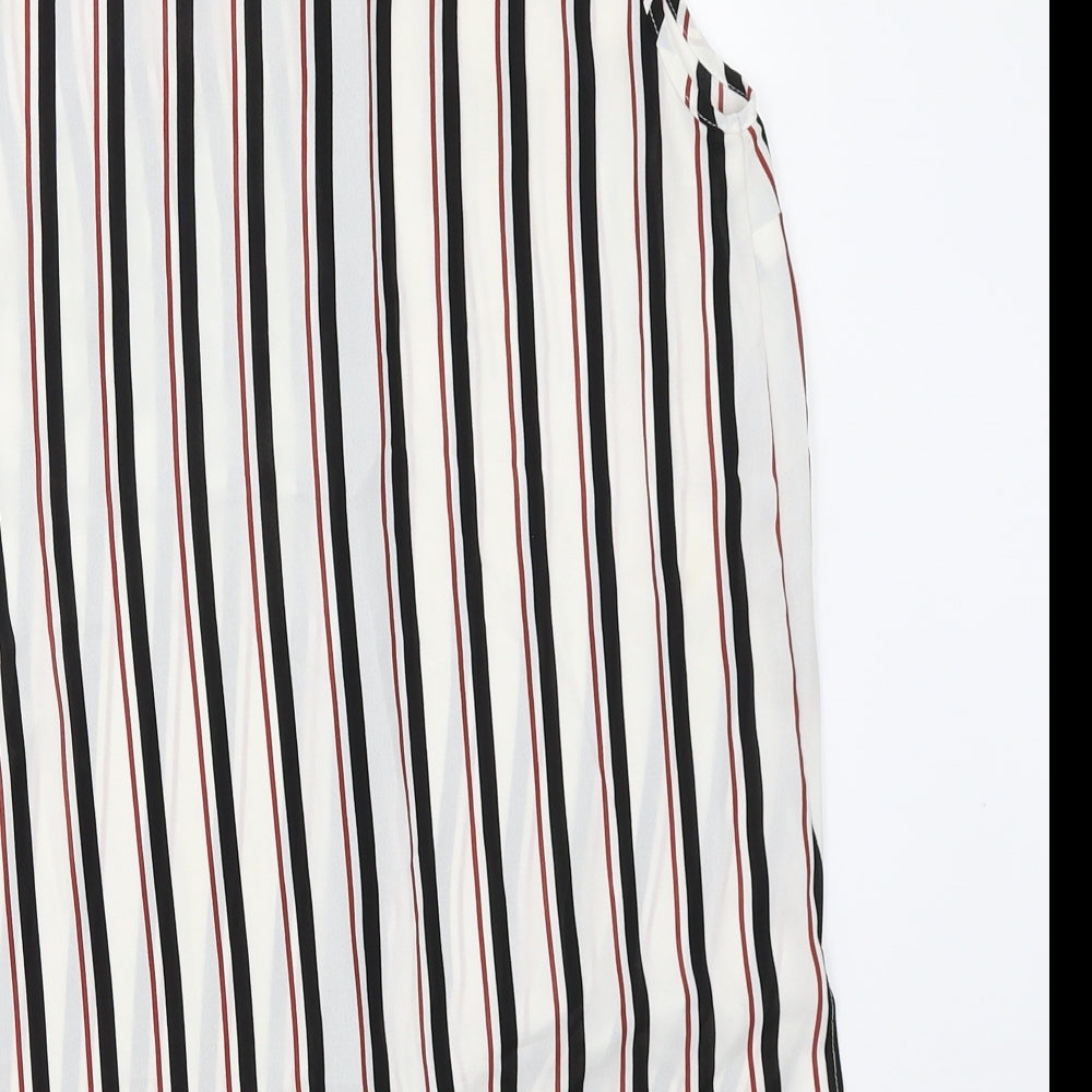 Atmosphere Womens White Striped  Basic Button-Up Size 6