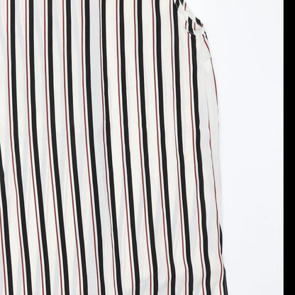 Atmosphere Womens White Striped  Basic Button-Up Size 6