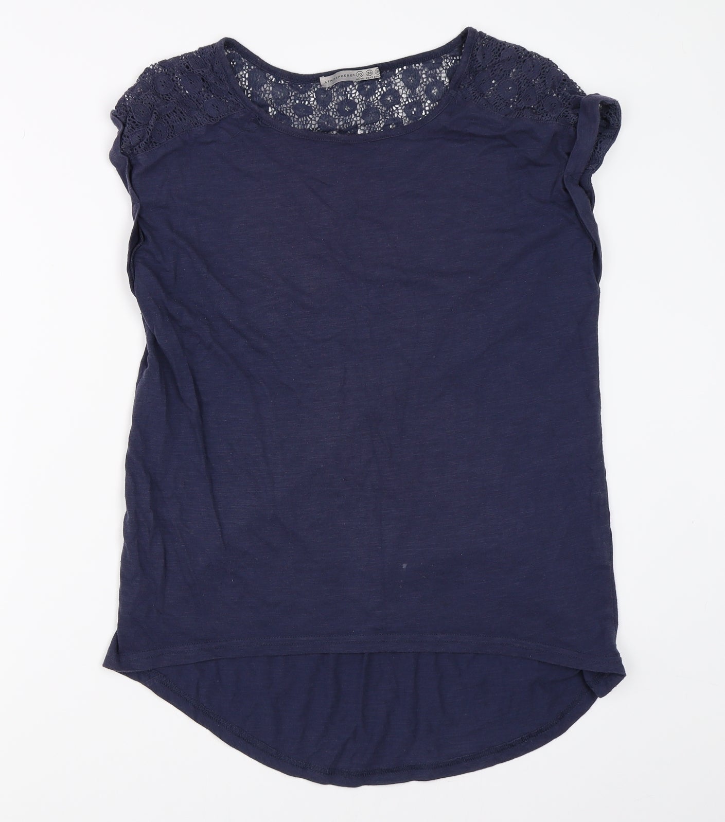 Womens UK Size 10 Atmosphere Blue Basic T-Shirt