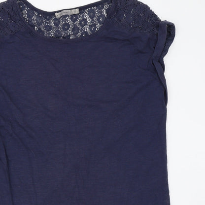 Womens UK Size 10 Atmosphere Blue Basic T-Shirt