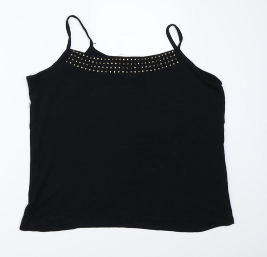 Womens UK Size L BM Black Camisole T-Shirt