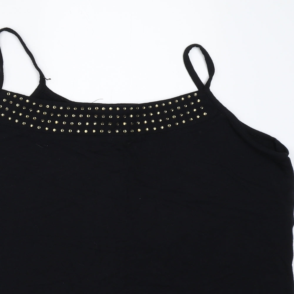 Womens UK Size L BM Black Camisole T-Shirt
