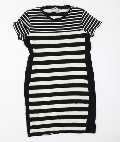Zara Womens Black Striped  Bodycon  Size S