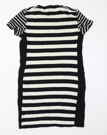 Zara Womens Black Striped  Bodycon  Size S