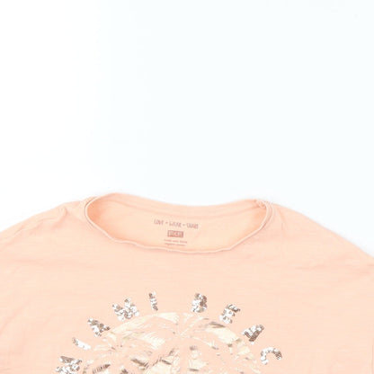 F&F Girls Beige   Basic T-Shirt Size 8-9 Years  - Miami Beach