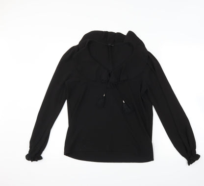 Womens UK Size 8 Topshop Black Basic Blouse