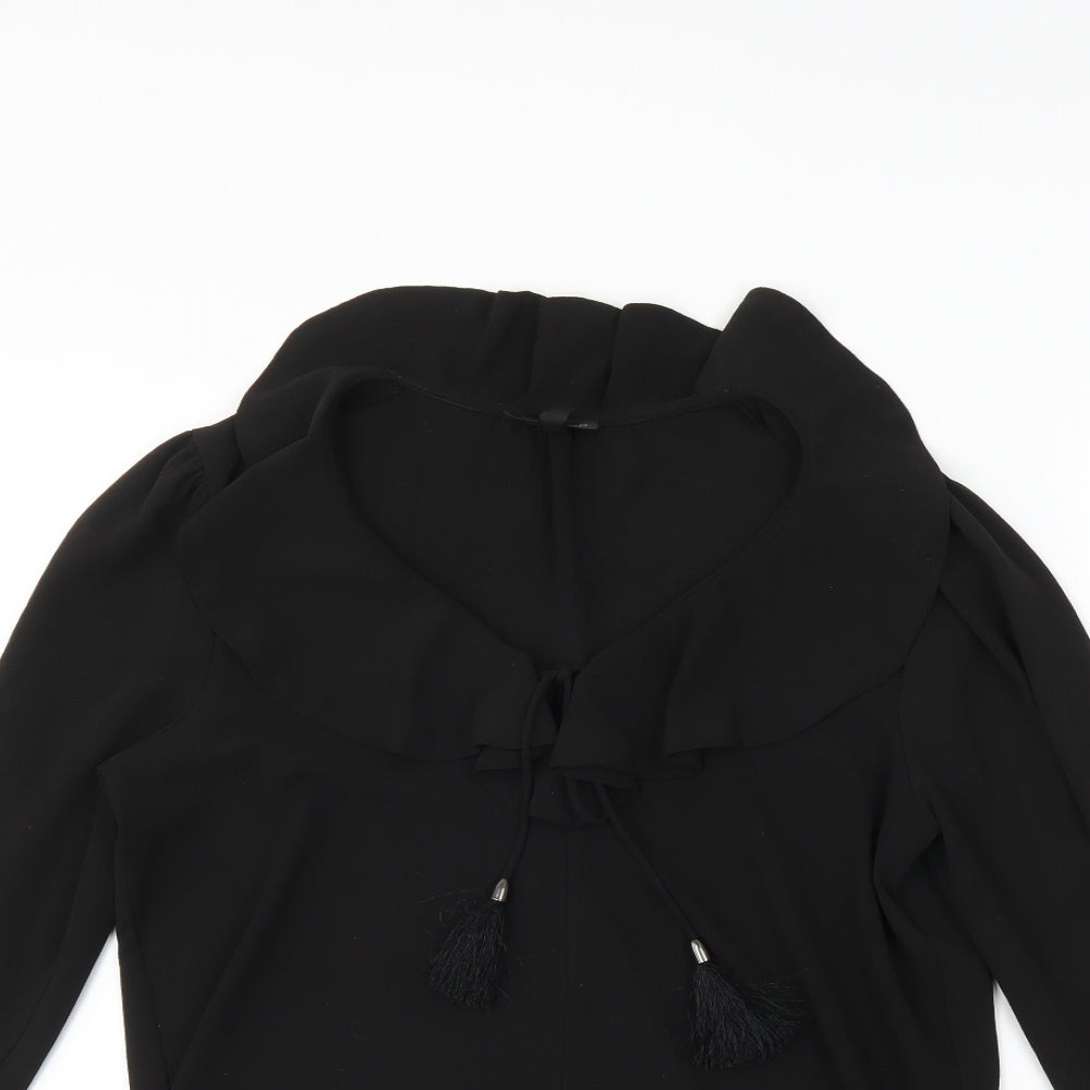 Womens UK Size 8 Topshop Black Basic Blouse
