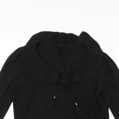 Womens UK Size 8 Topshop Black Basic Blouse
