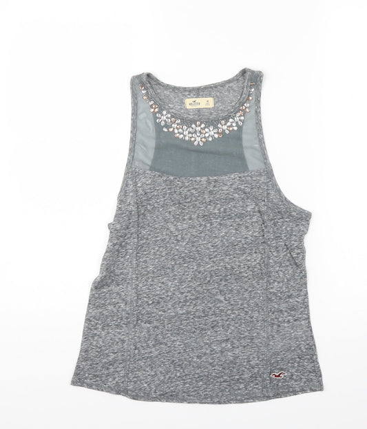 Womens UK Size M Hollister Grey Basic Tank