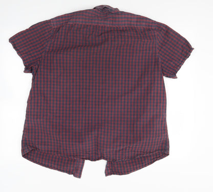 George Mens Red Check   Button-Up Size 16.5
