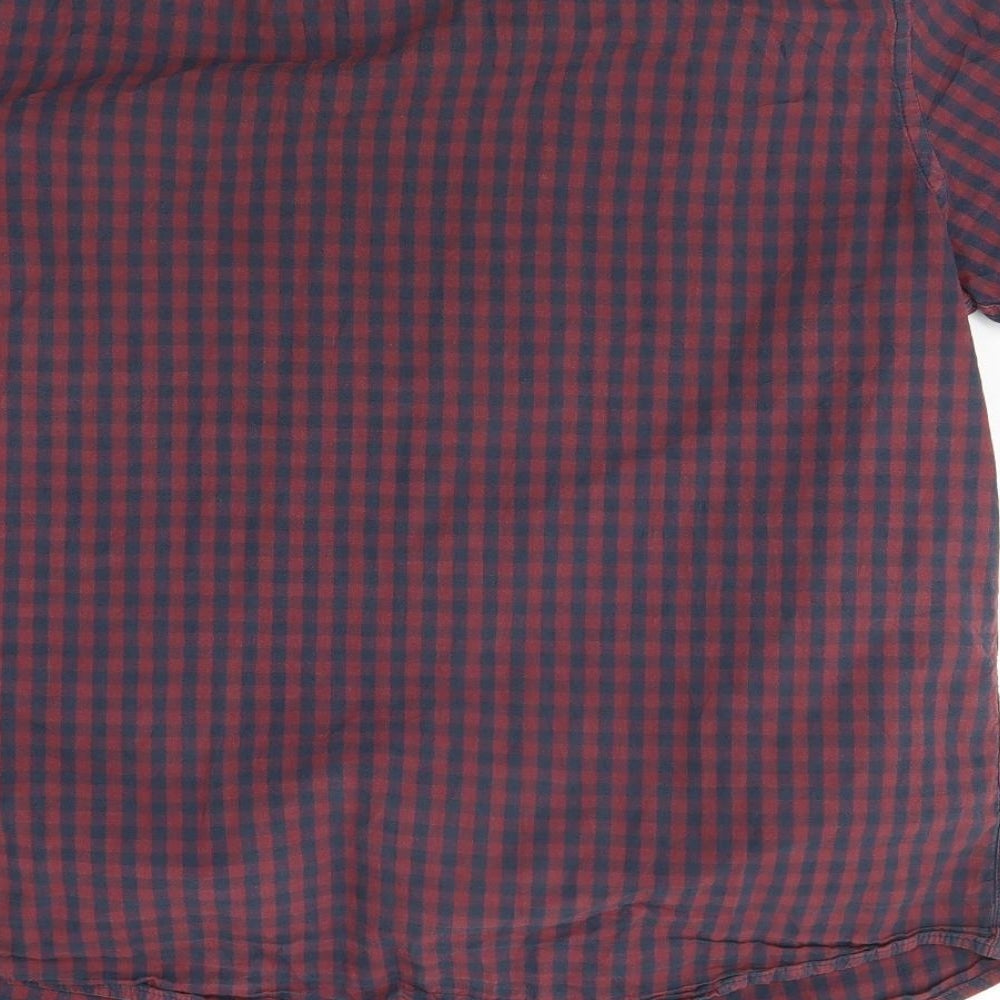 George Mens Red Check   Button-Up Size 16.5
