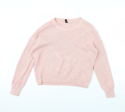 Womens UK Size S H&M Pink Pullover Jumper
