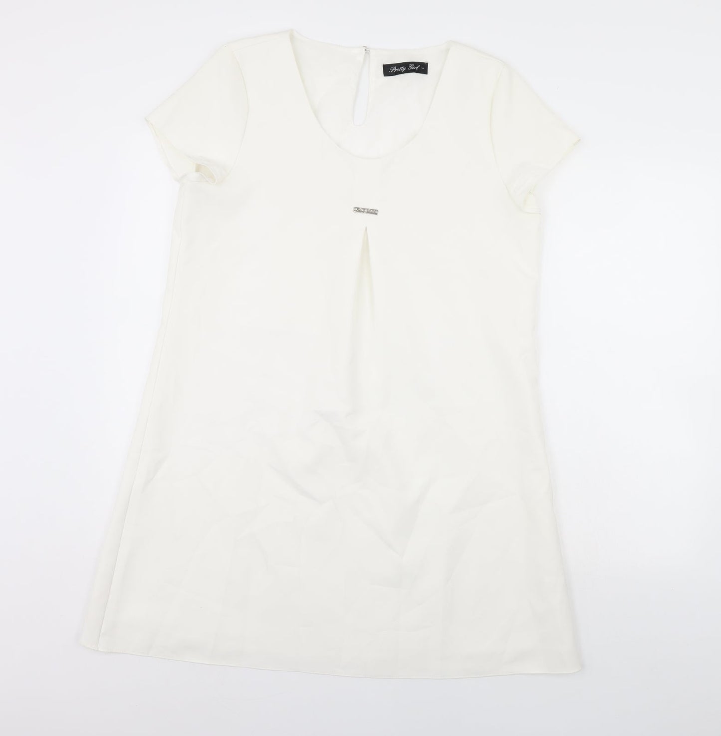 Pretty Girl Womens White  Rayon Sheath  Size L