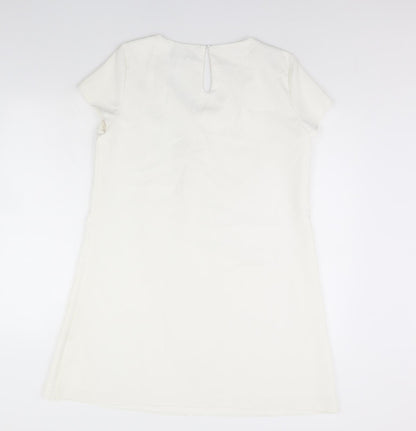 Pretty Girl Womens White  Rayon Sheath  Size L