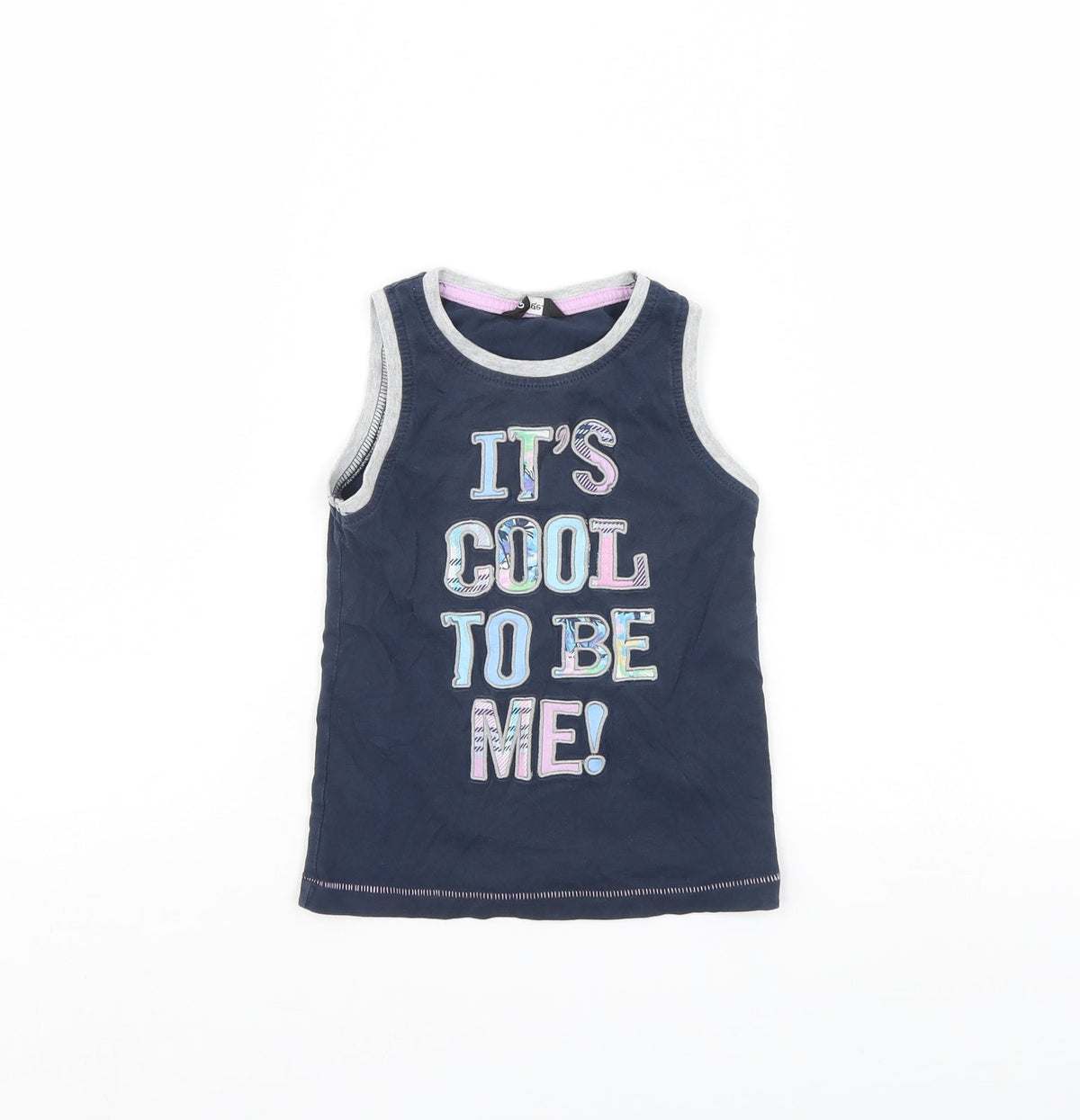 Additional front view of George girls’ blue basic tank, size 2, years