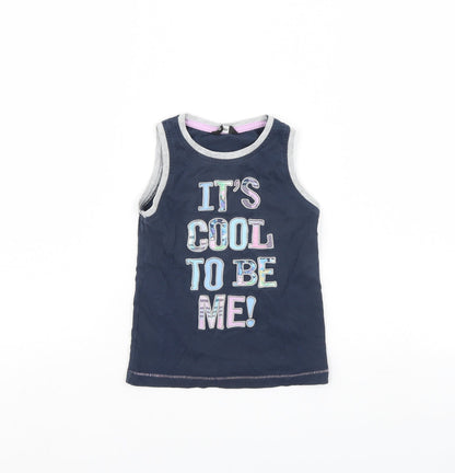Additional front view of George girls’ blue basic tank, size 2, years