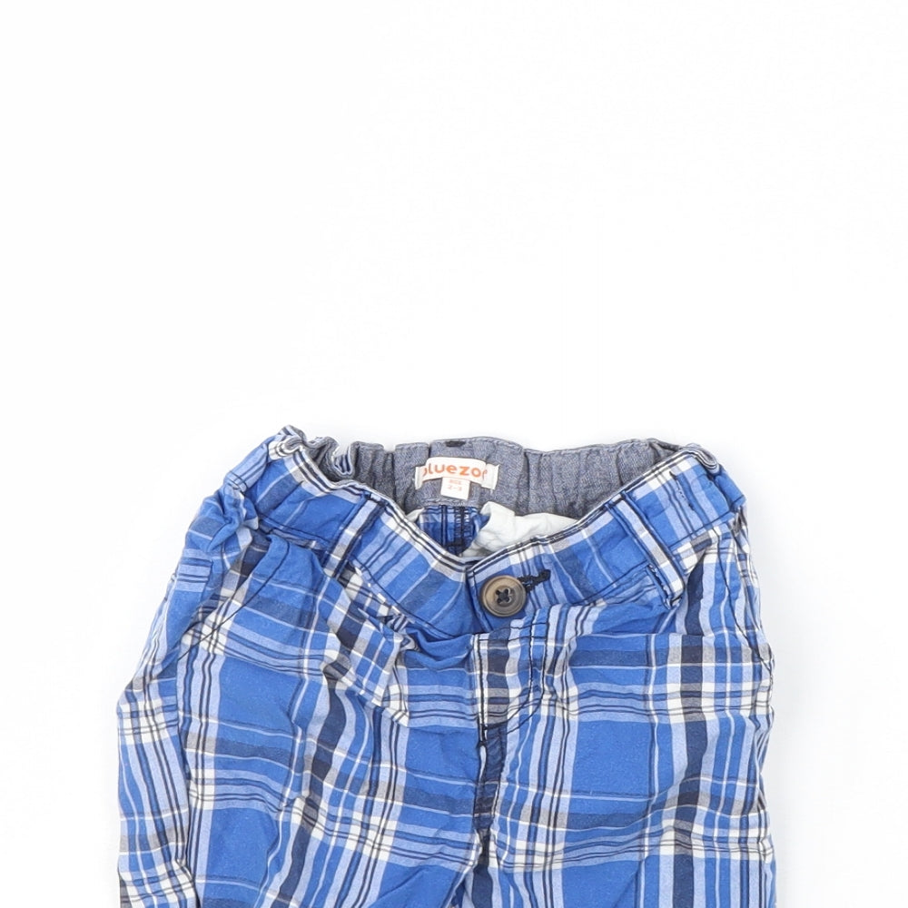 Blue Zoo Boys Blue Plaid  Bermuda Shorts Size 2 Years