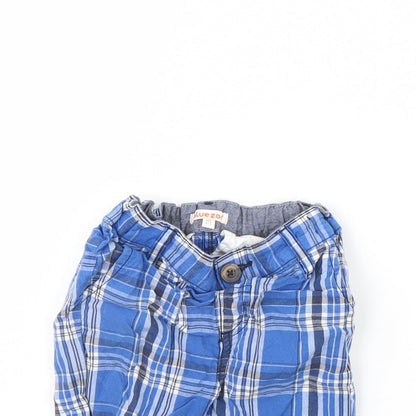 Blue Zoo Boys Blue Plaid  Bermuda Shorts Size 2 Years