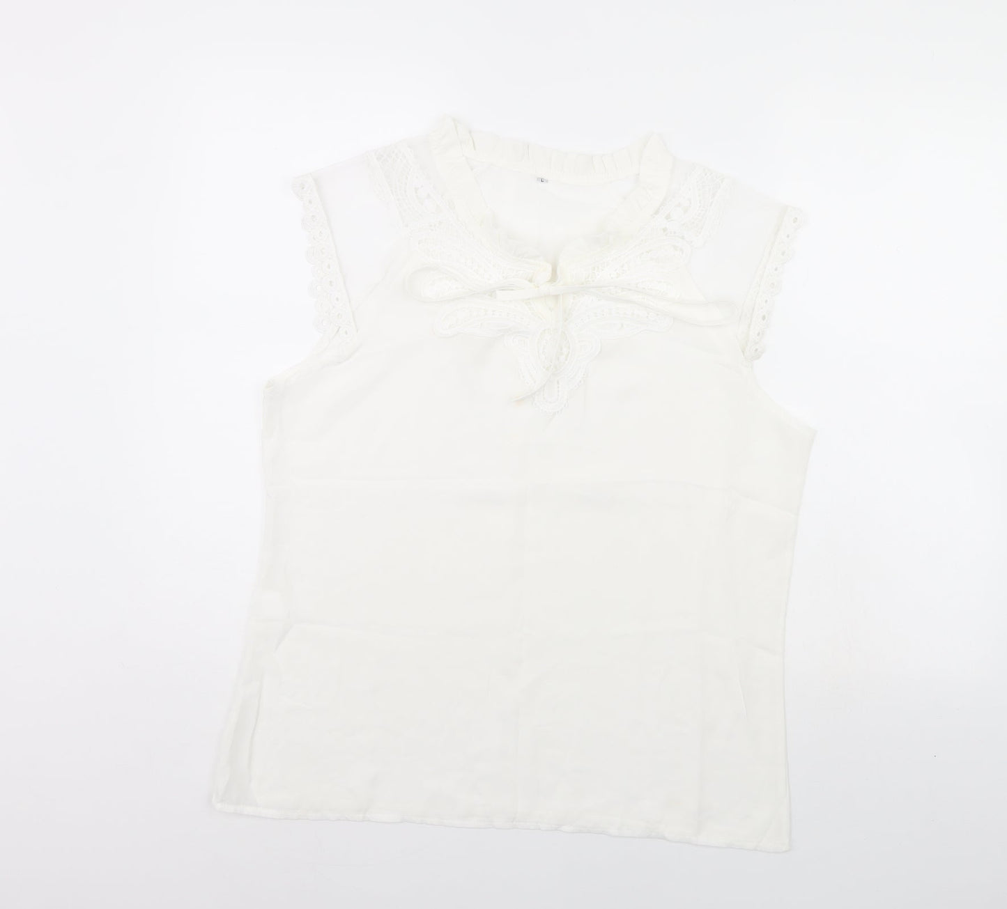 Preworn Womens White   Basic Blouse Size L