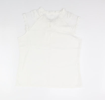 Preworn Womens White   Basic Blouse Size L