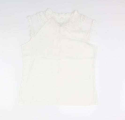 Preworn Womens White   Basic Blouse Size L
