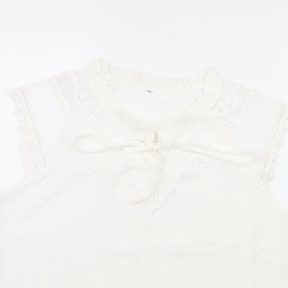 Preworn Womens White   Basic Blouse Size L