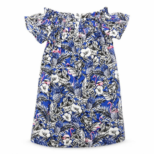 Front view of Atmosphere women’s blue floral kaftan, size UK 14