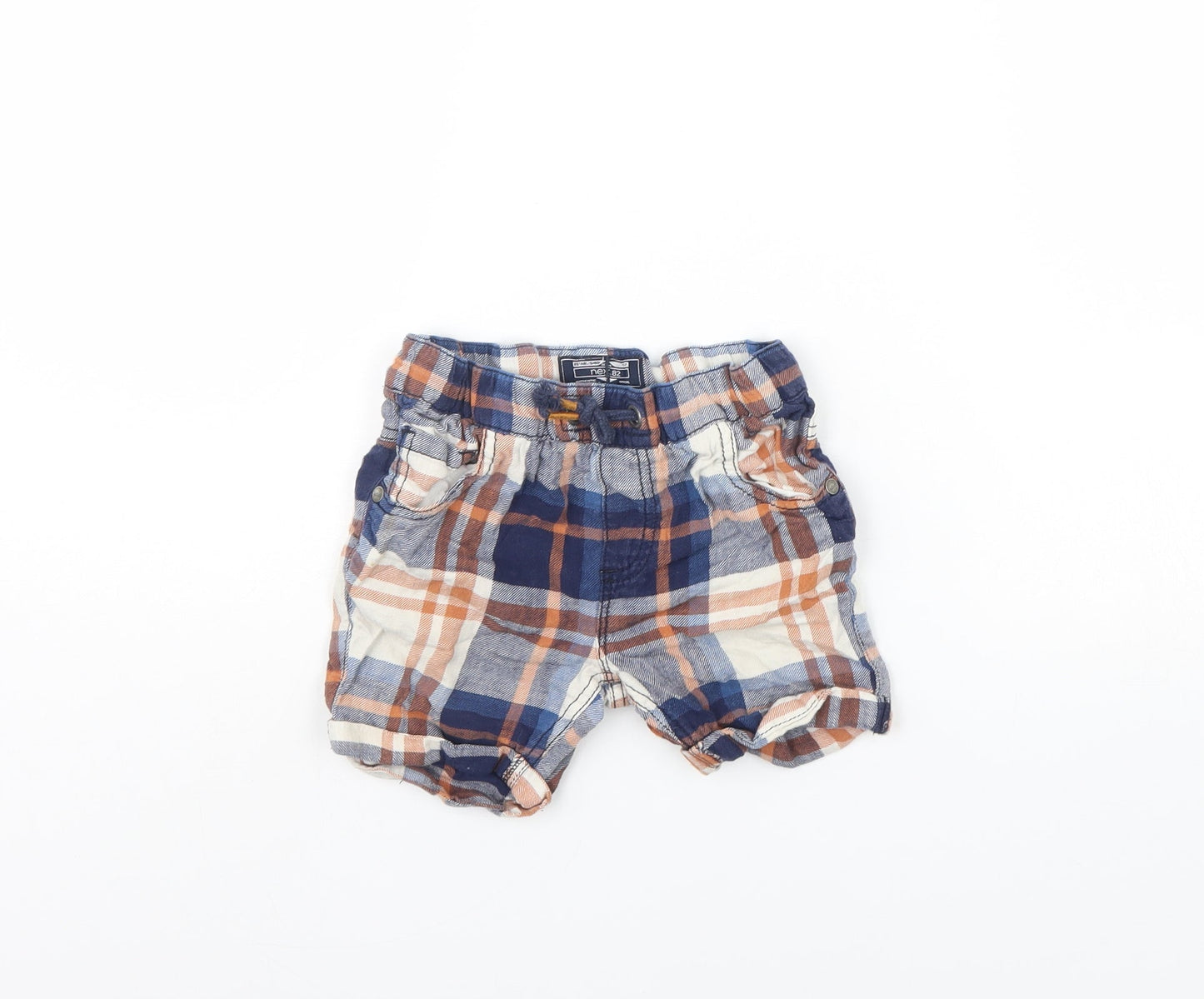NEXT Boys Blue Plaid  Sweat Shorts Size 2 Years